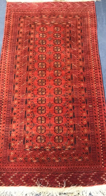 A Bokhara type rug W.192 x 100cm.